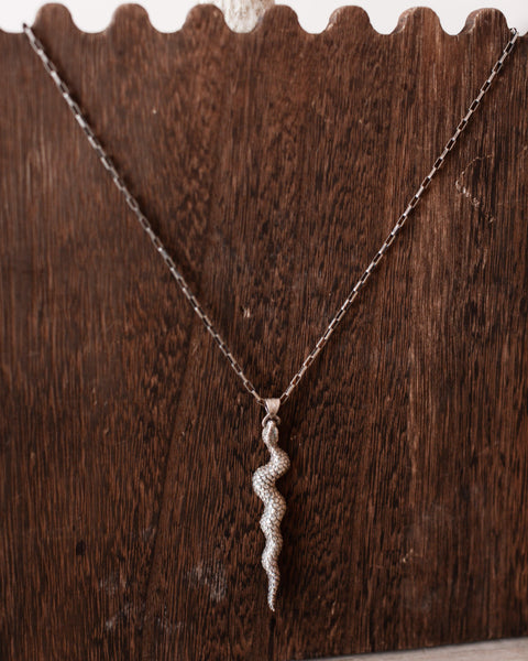 Heather Benjamin Silver Snake Necklace - Crossbow