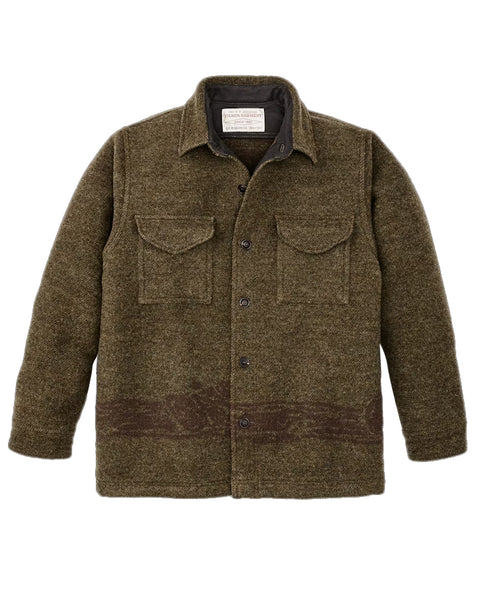 FILSON CCC JACQUARD WOOL JAC-SHIRT - OLIVE BROWN MULTI