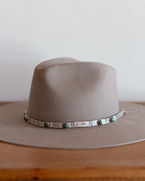 Jill Rikkers Silver and Green Turquoise Hat Band - Crossbow