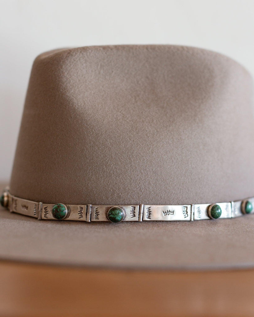 Jill Rikkers Silver and Green Turquoise Hat Band - Crossbow