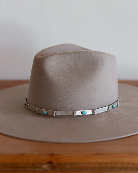 Jill Rikkers Silver and Turquoise Basketweave Hat Band - Crossbow