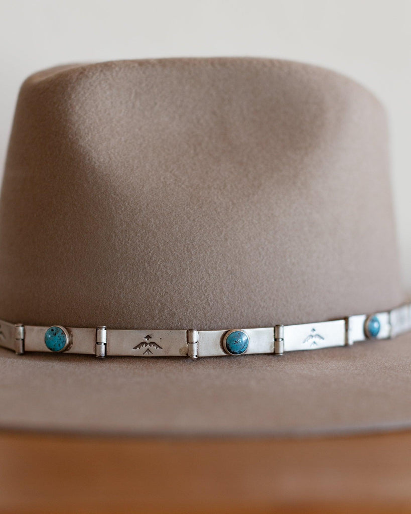 Jill Rikkers Silver Thunderbird and Blue Turquoise Hat Band - Crossbow
