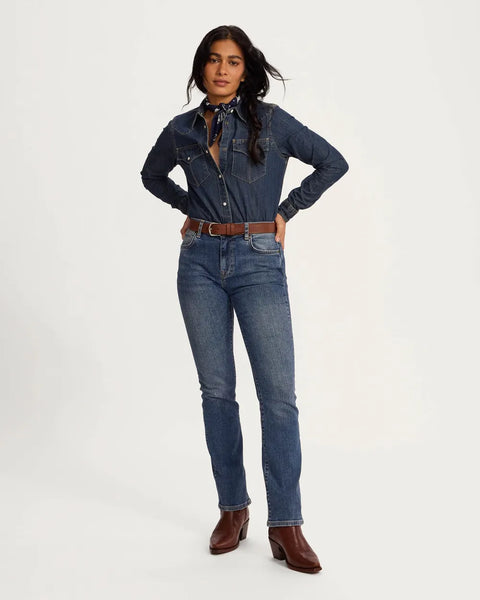 Women's Denim Pearl Snap