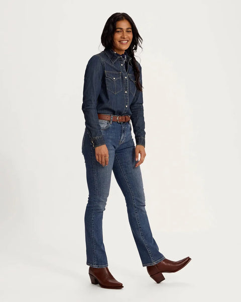 Women's Denim Pearl Snap