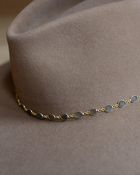 Small Bezel Chain Hat Band - Crossbow