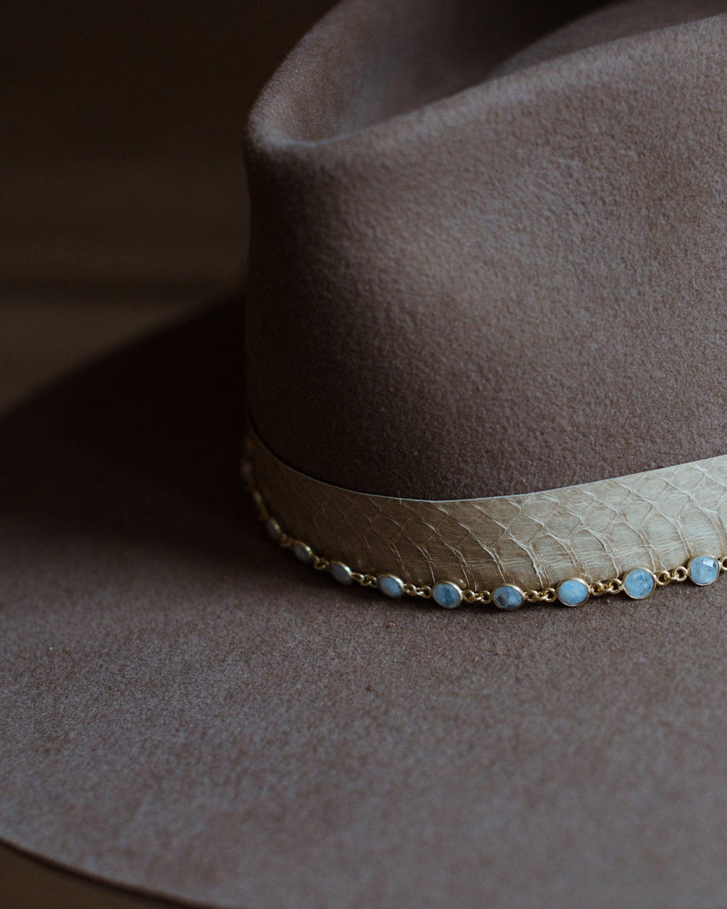 Small Bezel Chain Hat Band - Crossbow