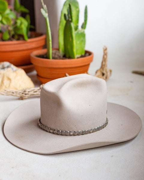 Sterling Silver Square Concho Hat Band - Crossbow