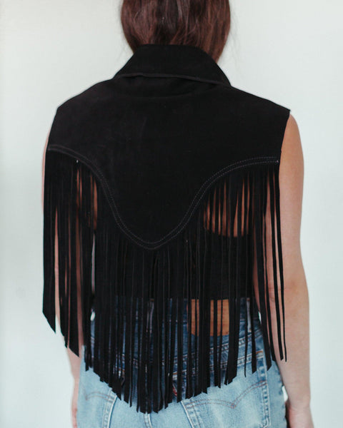 Suede Shawl Vest - Crossbow