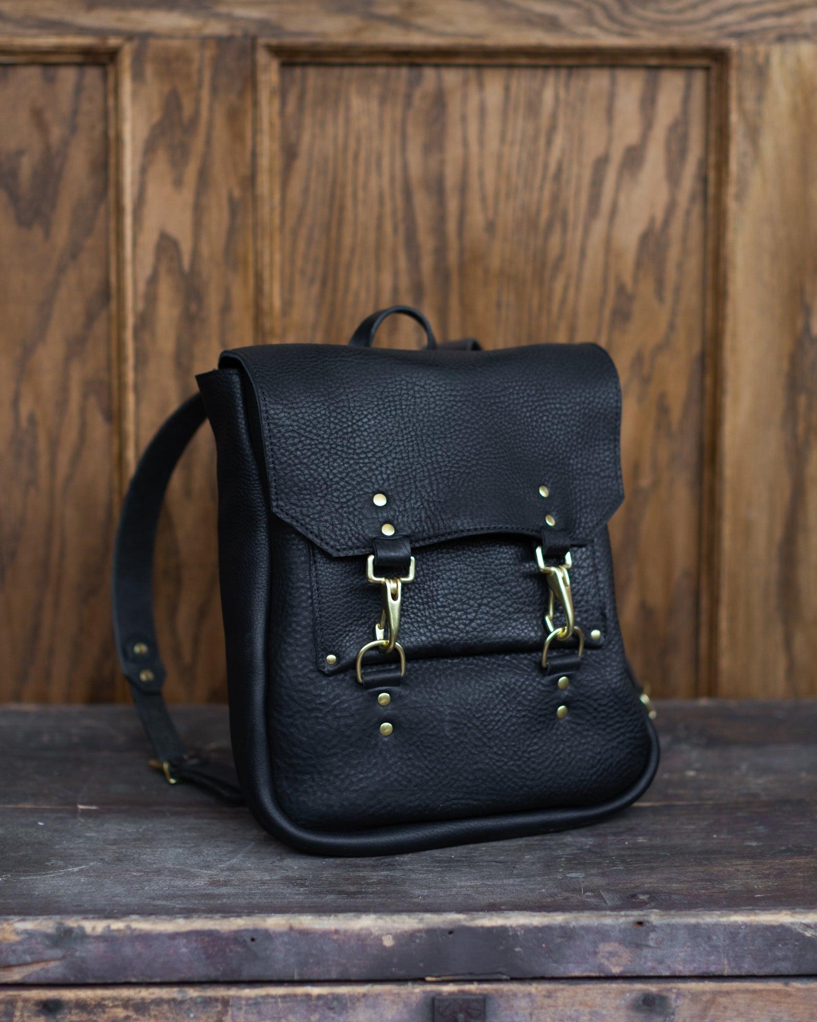 Crossbow Leather Handcrafted Winslow Backpack, Black Barn Backpack | Black – Tucker Tweed Equestrian main image 2