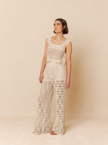 Crochet Crop Top with Straps - Crudo