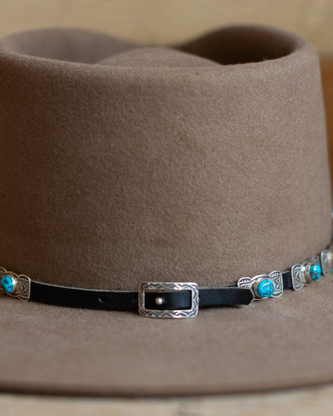 Sterling Silver Conchos with Turquoise Hat Band - Crossbow