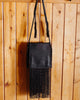 Turquoise Concho Crossbody Fringe Dark Brown Leather Bag - Crossbow
